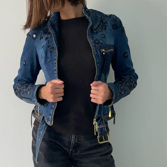 Vintage Rare Roberto Cavalli Denim jacket XS - Picture 9 of 14